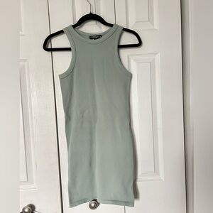 Revamped Ribbed Tank Dress in Soft Green